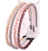 Suoirblss 4 Pcs Girls Women Flower Pattern Sparkle Crystal Headbands Hair Accessory Head Hoop Womens Bling Hairband Colo
