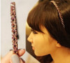 Suoirblss 4 Pcs Girls Women Flower Pattern Sparkle Crystal Headbands Hair Accessory Head Hoop Womens Bling Hairband Colo
