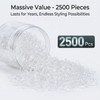 EAONE Clear Elastic Hair Rubber Bands 2500pcs No Damage Mini Hair Ties Small Tiny Ponytail Holder Hairstyling Accessorie