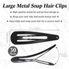 WILLBOND 30 Pieces 31 Inch Large Metal Snap Hair Clips Nonslip Barrettes Women Hair AccessoriesBlack
