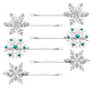 Christmas Bow Snowflake Hair Clip Hairpin Festive Gift Bows Rhinestone Snowflake Alligator Clips Xmas Holiday Party Hair