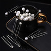 MTLEE 40 Pcs Rhinestone Hair Pins for Women Silver Flower Pearl Hair Pins Decorative U Shape Diamond Wedding Hairs Acces