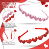 2 Pcs Valentines Day Glitter Hearts Headband Girls Cute Heart Headband Red Pink Cupid Hair Band Bling Elastic Love Heart