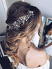 Asooll Crystal Bride Wedding Hair Vine Silver Bridal Headpieces Pearl Hair Accessories for Women