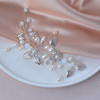 Beusoulover Bridal Hair Accessories Wedding Headpiece for Bride Pearl Hair Vine with Crystal Rhinestone Leaf for Women a