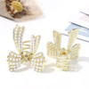 Brinie Pearl Hair Claw Clamps Gold Metal Hair Claw Clips Bowknot Hair Styling Clips Non Slip Jaw Hair Clamps Hair Access