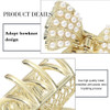 Brinie Pearl Hair Claw Clamps Gold Metal Hair Claw Clips Bowknot Hair Styling Clips Non Slip Jaw Hair Clamps Hair Access