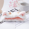 Hofar Face Wash Headband Hairband with Cow Horns Coral Fleece Cartoon Cute Creative Hair Accessories ZWhite