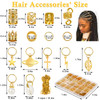 Lucomb 259 Pcs Hair Jewelry Hair Accessories for Braids Silver Loc Jewelry for Hairs Dreadlocks Braid Jewelrys Hairs Cuf