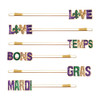 HZEYN 6 Pack Mardi Gras Hair Clip Glitter Love Bons Temps Fleur De Lis Boppy Pins Hair Barrette for Women Mardi GrasLove