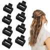 Cobinaan Medium Matte Rectangle Claw Hair Clips for Women Girls 2 x 1 x 18 inch 8pcs Warm Color Nonslip Hair Jaw Clips f