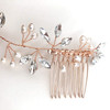 Ammei Headpiece Crystal Bridal Headpiece Wedding Headband With Genuine Freshwater Pearls And Combs Hair Accessories For