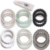 Shinon Hair Ring Coil Hair Ties Spiral Phone Cord Hair Ties Elastics Traceless Hair Coils Ponytail Holders with One Pear