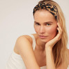 TOBATOBA Pearl and Leopard Print Headbands Cute Beaded Wide Knot Hair Accessories for Women and Girls