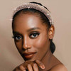 milylove Rhinestone Crystal Diamond Headbands for Women Fashionable Handmade Wide Hair Hoops Beaded Bling HairBand Hair