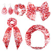 Whaline 5Pcs Halloween Bloodstain Hair Accessories Kit Bloody Headband Hair Band Hair Scrunchies Bow Hair Pin Leather Ea