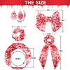 Whaline 5Pcs Halloween Bloodstain Hair Accessories Kit Bloody Headband Hair Band Hair Scrunchies Bow Hair Pin Leather Ea