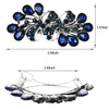 Vintage Sparkly Hair Barrettes Decorative Hair Clips French Navy Blue Rhinestone Barrettes Crystal Flower Hair Pins Hair