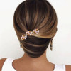 YBSHIN Bride Wediding Hair Pins Silver Beaded Hair Pieces Decorative Rhinestone Hair Clips Bridal Hair Accessories for W