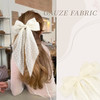 VOBOBE Hair Bow Clip 8Pcs Big Tulle Layered Hair Bows for Women Girls 8 Inch Long Black Gauze Bows French Style Hair Acc