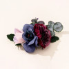 Lucky Summer Bridal Floral Hair Comb Wedding Bridesmaid Flower Greenery Headpiece Navy and Burgundy