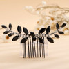 Xerling Brides Wedding Hair Comb Handmade Green Rhinestone Crystal Hair Side Comb Bridal Hair Pieces Boho Headpiece Hair