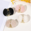 auwiyd 4 PCS Metal Rabbit Fur Hair Claw Clips Solid Color Plush Hair Grab Hairpins Shark Clip Fashion Winter Ponytail Ho