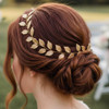 Unicra Gold Leaf Hair Vine Greek Goddess Hair Accessories Wedding Headpiece for Bride and Women 157 Inches Gold