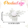 Gorais Flower Bride Wedding Hair Comb Pearl Bridal Hair Pieces Leaf Hair Accessories for Women and Girls asilver