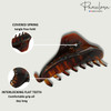 Parcelona French Skinny Boss Medium 3 12 Tortoise Shell Celluloid Acetate Claw with Tight Spring Jaw Hair Claw Clips for