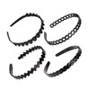 Numblartd 8 Pcs Men and Women Black Plastic Hair Band Headband with Toothed Fashion Classic Teeth Comb Hair Hoop Headwea