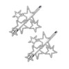 2Pcs Woman Silver Star Shape Shining Rhinestone Crystal Hairpin Hair Clip Metal Alloy Barrettes Hair Accessories for Par