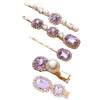 Uonlytech Rhinestone Hair Clips 5Pcs Fashionable Hair Fixing Clips Elegant Accessories for Women Girls Daily Party Styli