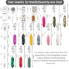 72 PCS Dreadlocks Jewelry Handemade Crystal Wire Wrapped Braids Hair Accessories Hair Tube Beads Hair Cuffs Hair Pendant