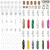 72 PCS Dreadlocks Jewelry Handemade Crystal Wire Wrapped Braids Hair Accessories Hair Tube Beads Hair Cuffs Hair Pendant