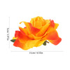 FRCOLOR Large Simulated Rose Flower Hair Clip and Brooch Pin for Women 2in1 Floral Hair Accessory Elegant Orange Hairpin
