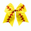 Girls Cheerleader Jumbo Bow Ponytail Holder Hairbow Girl Teen Hair Accessories JB81 AWhite Yellow