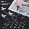 OIIKI 20 PCS Wedding Bridal Hair Pins Pearl Butterfly U Shape Hair Clips Rhinestones Flower Hair Pins Decorative Hair Ac