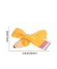 JustMyDress Hair Bow Ponytail Holder with Hair Clips Set for Cheerleader Girls (Yellow Pencil Bow, 1 Count)