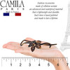 Camila Paris CP1592 French Hair Barrette Pin Clips for Girls Flower Tortoise Shell No Metal Parts Strong Hold Grip Hair