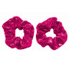 Shiny Metallic Scrunchie Set Set of 2 Pink Lame Scrunchies Metallic Pink