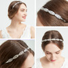 Oriamour Flower Design Rhinestone Crystal Wedding Headband Bridal Headpieces Simple Design Bridal Headband Silver