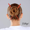 2 Sets of Wooden Hair Sticks Chopsticks Green Red