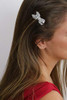 Rosemarie Collections Womens Faux Pearl And Crystal Ribbon Bobby Pin Hair Barrette 25 Silver Tone