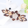 Women Barrettes Colorful Enamel Flower Crystal Rhinestone Hairpin Hair Clips Hair Grips Hair Accessories Updo Ponytail H