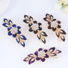 Women Barrettes Colorful Enamel Flower Crystal Rhinestone Hairpin Hair Clips Hair Grips Hair Accessories Updo Ponytail H