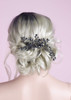 Anglacesmade Bridal Black Hair Comb Crystal Hair Crown Black Beaded Prom Party Festival Wedding Hair Accessories for Wom