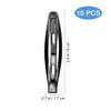 10pcs 6cm Black Snap Hair Clips Simple Oval Metal Barrettes for Girls