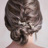Asooll Gold Wedding Pearl Hair Comb Bride Crystal Hairpiece Bridal Rhinestone Hair Clip Hair Accessories for Women Set o