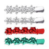4PCS Christmas Snowflake Hair Clips for Women Holiday Rhinestone Crystal Snowflake Hairpins Xmas Festive Costume Hair Ac
